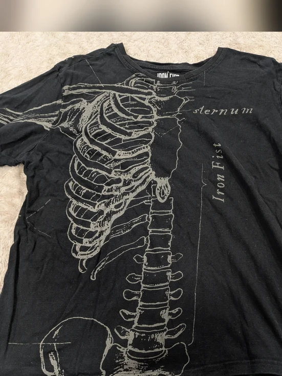 Iron Fist Skeletal Sternum Shirt Sz M - Picture 6 of 7